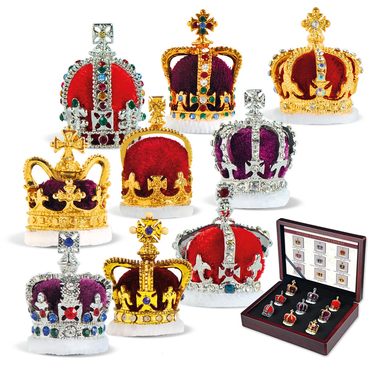 The 'British Coronation Crowns' Set Kings and Queens Royal